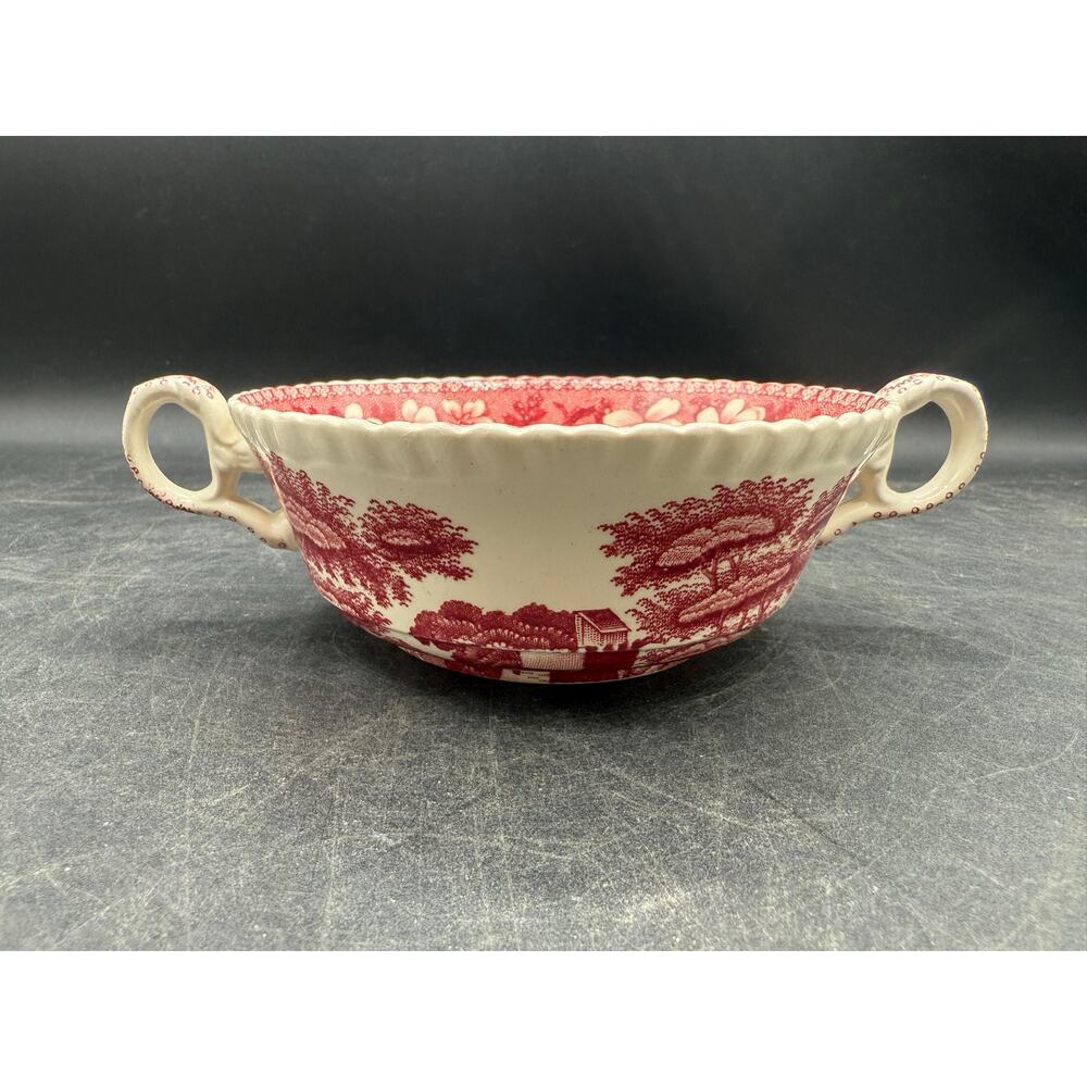 Vintage Spode Tower Pink Cream Soup Cup 4.75" with Backstamp-Porcelain